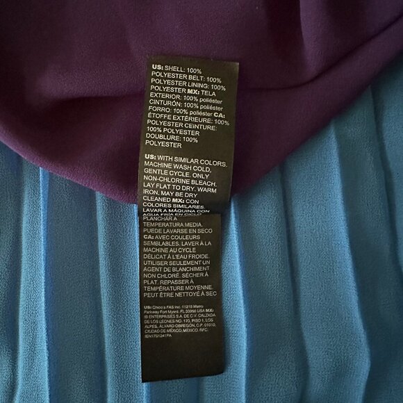 WHBM Colorblock Pleated Braided Halter Dress - Picture 8 of 13